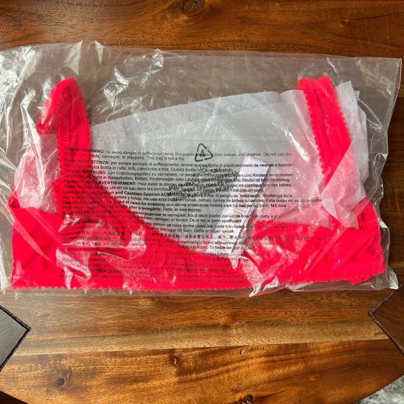 Savage X Fenty Pink Flash Flocked Logo Bralette & Brazilian Panty Set - Picture 5 of 16